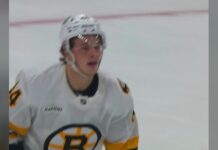 James Hagens Goal: Bruins Rookie Nets First NHL Goal vs. Jets Boston Bruins rookie James Hagens skates after scoring his first NHL goal against the Winnipeg Jets