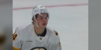 James Hagens Goal: Bruins Rookie Nets First NHL Goal vs. Jets Boston Bruins rookie James Hagens skates after scoring his first NHL goal against the Winnipeg Jets