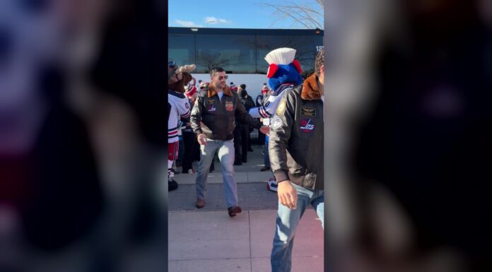 Jets Heritage Classic Outfits: Top Gun Jackets Steal Arrival Winnipeg Jets players arrive at Heritage Classic in Top Gun style bomber jackets and aviator sunglasses