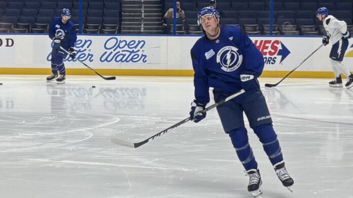 John Carlson Lightning morning skate Capitals John Carlson skates at Tampa Bay Lightning morning skate before facing the Washington Capitals