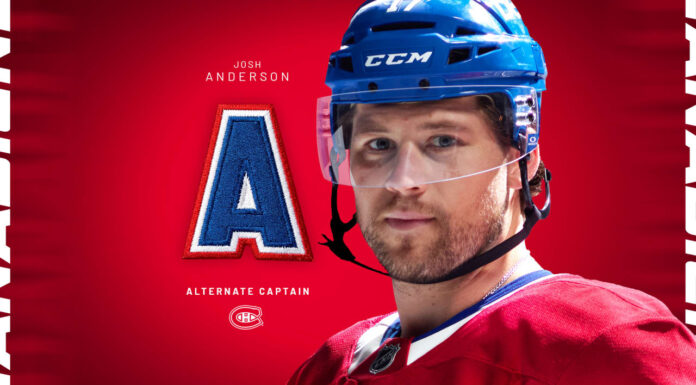 Josh Anderson Extension: Canadiens Winger Wants to Stay Josh Anderson Canadiens alternate captain graphic
