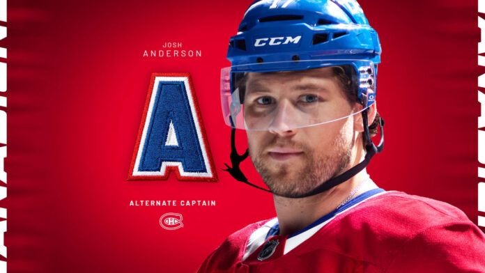 Josh Anderson Canadiens alternate captain Josh Anderson Canadiens alternate captain graphic