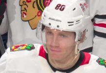 Kane Gets Standing Ovation and Video Tribute in Detroit Return Patrick Kane in Blackhawks jersey reacts to standing ovation and video tribute in Detroit return