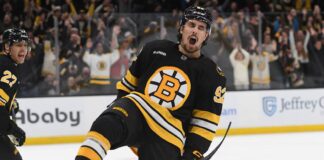 Khusnutdinov Extension: Bruins Sign Forward for 3 Years Marat Khusnutdinov celebrates a goal in a Bruins jersey
