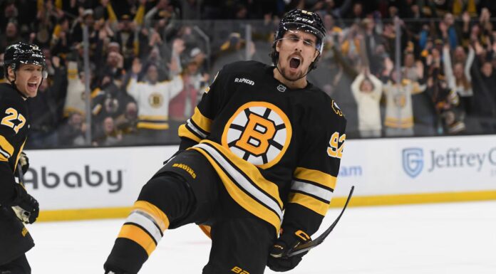 Khusnutdinov Extension: Bruins Sign Forward for 3 Years Marat Khusnutdinov celebrates a goal in a Bruins jersey