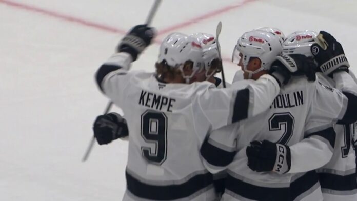 Kings celebrate Kempe goal vs Capitals Adrian Kempe celebrates with Kings teammates after a goal against the Capitals