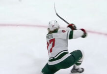 Kaprizov Hat Trick: Wild Star Torches Panthers in Florida Kirill Kaprizov celebrates hat trick goal for Minnesota Wild against Florida Panthers