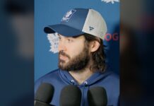 Marchenko Injury: Leafs Winger Exits vs. Flames Kirill Marchenko Maple Leafs injury lower-body Flames