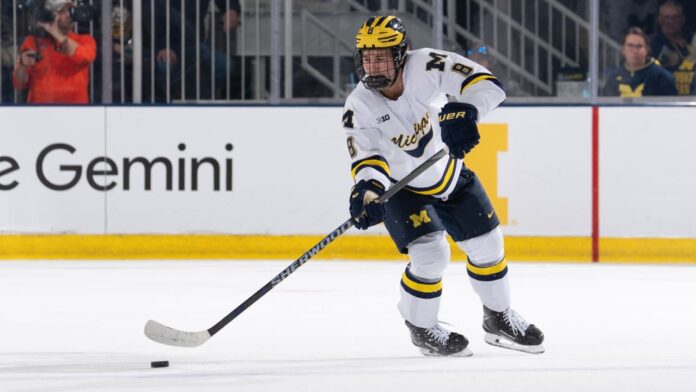 landon-dupont-michigan-2027-nhl-draft Landon DuPont Michigan Wolverines defenseman projected 2027 NHL Draft No. 1 pick Central Scouting