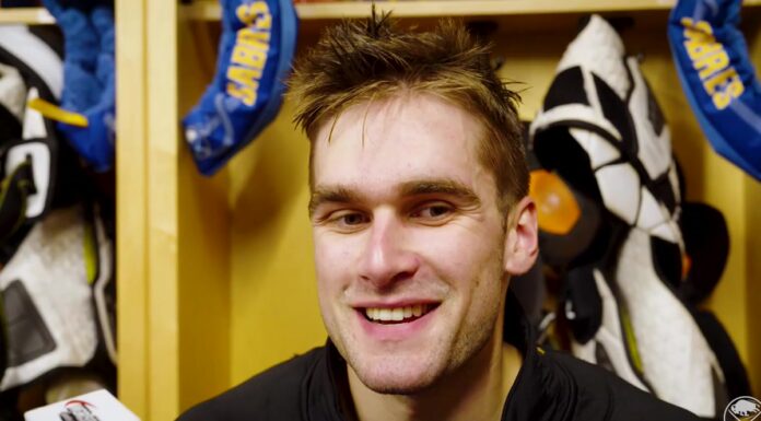 Louis Crevier Extension: Sabres Lock Up 6-Foot-8 D-Man Buffalo Sabres defenseman Louis Crevier speaks to media in the locker room after signing a four-year contract extension