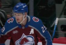 MacKinnon Four-Point Game: Avs Beat Lightning 6-3 Nathan MacKinnon of the Colorado Avalanche celebrates at the bench after a goal against the Tampa Bay Lightning