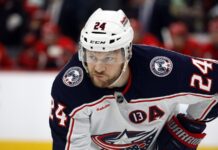 Mathieu Olivier Fine: Blue Jackets Forward Hit With Maximum Columbus Blue Jackets forward Mathieu Olivier waits for a faceoff