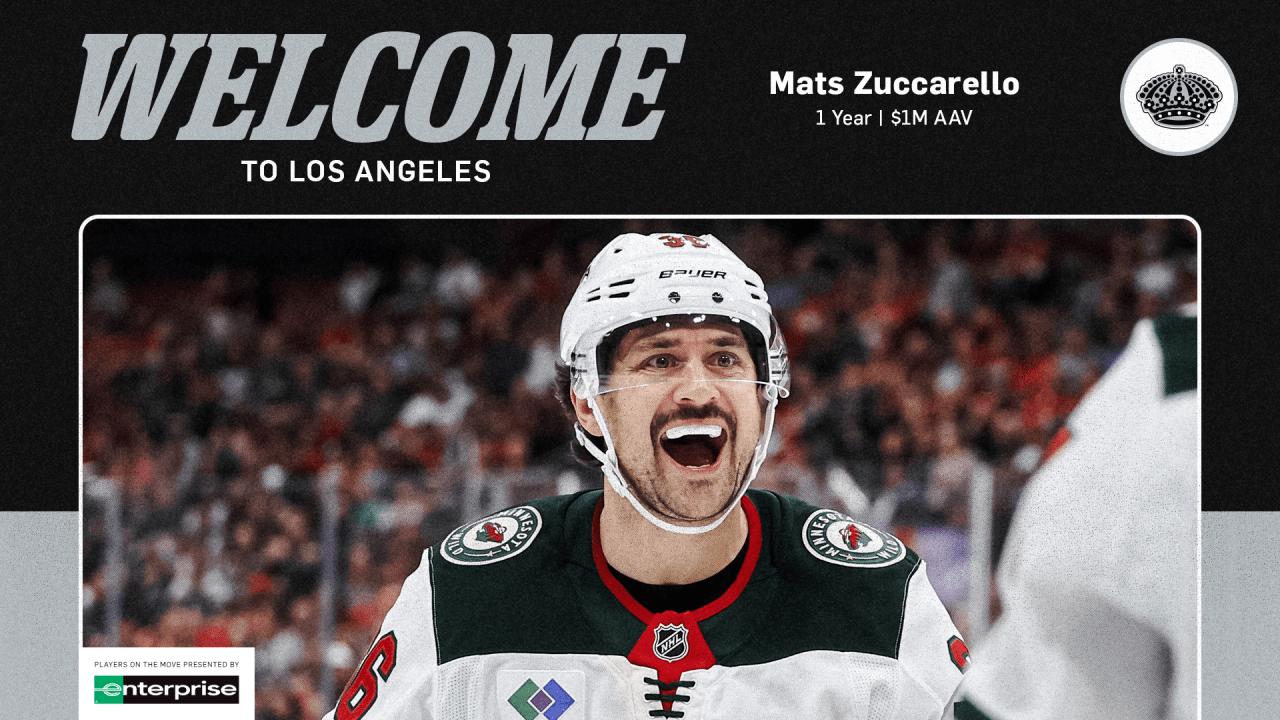 Mats Zuccarello Kings welcome graphic, one-year $1 million contract