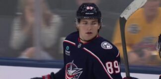 Matthew Knies Goal: Scores in Blue Jackets Debut vs. Sabres Matthew Knies of the Columbus Blue Jackets after scoring a power-play goal in his Blue Jackets debut against the Buffalo Sabres