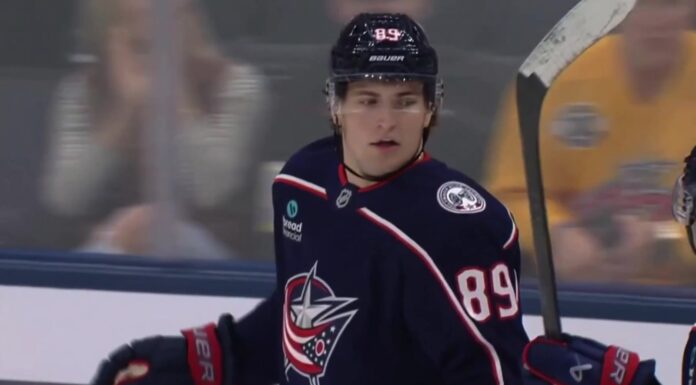 Matthew Knies Goal: Scores in Blue Jackets Debut vs. Sabres Matthew Knies of the Columbus Blue Jackets after scoring a power-play goal in his Blue Jackets debut against the Buffalo Sabres
