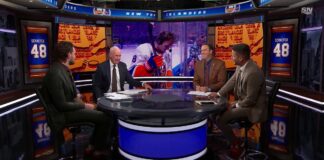 Schaefer Young Fan Moment: Islanders D Brings Lila to Bench Matthew Schaefer Islanders defenseman Sportsnet Saturday Night Hockey panel young fan Lila