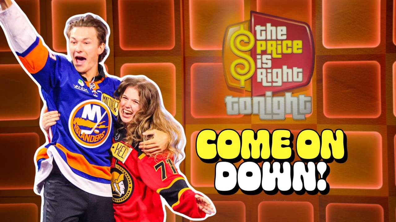 Matthew Schaefer celebrates with a contestant on The Price Is Right Tonight