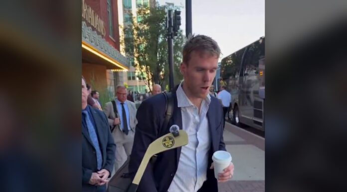 McDavid Favorite Arena: Oilers Star Picks Toronto Connor McDavid Oilers captain answers favorite arena question outside team bus