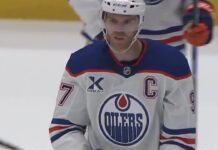 Connor McDavid Five Points: Oilers Outlast Canucks 9-7 Connor McDavid Edmonton Oilers captain after shorthanded goal vs Vancouver Canucks at Rogers Arena