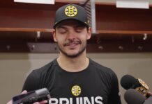 Michael DiPietro Bruins goalie speaks after first NHL win vs Ducks