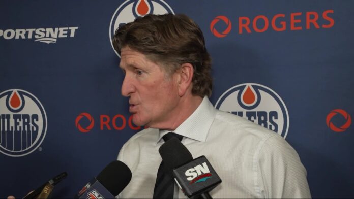 Mike Babcock Oilers postgame presser Oilers head coach Mike Babcock speaks to reporters about Evan Bouchard after a win over the Ducks