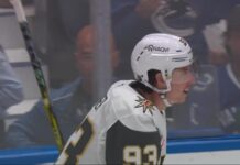 Mitch Marner Goal: First of Season in Win Over Canucks Mitch Marner celebrates his first goal of the season for the Vegas Golden Knights against the Vancouver Canucks at Rogers Arena