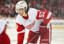 Seider on Larkin Suspension: ‘Turn the Page’ After Red Wings Win Red Wings defenseman Moritz Seider on the ice during a game