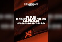 Hometown Remix Jersey Leak: Oilers Go Black, 19 Others Out Edmonton Oilers Hometown Remix jersey teaser graphic with coded numbers on black and orange fabric