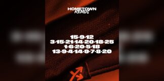 Hometown Remix Jersey Leak: Oilers Go Black, 19 Others Out Edmonton Oilers Hometown Remix jersey teaser graphic with coded numbers on black and orange fabric