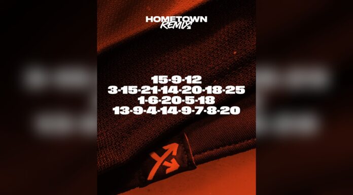 Hometown Remix Jersey Leak: Oilers Go Black, 19 Others Out Edmonton Oilers Hometown Remix jersey teaser graphic with coded numbers on black and orange fabric