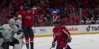 Ovechkin Goal No. 930: First of Final Season vs. Kraken Alex Ovechkin celebrates on one knee after scoring his 930th career goal against the Kraken