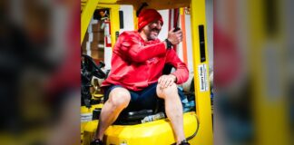 Ovechkin Farewell Tour: Hurricanes Gift Him a Forklift Alex Ovechkin sitting in a yellow forklift gifted by the Carolina Hurricanes on his farewell tour