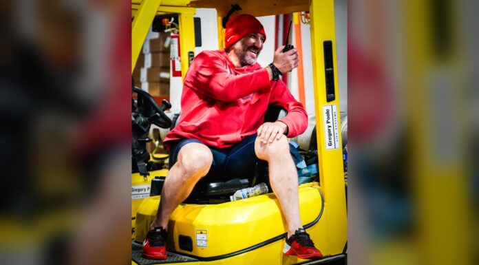 Ovechkin Farewell Tour: Hurricanes Gift Him a Forklift Alex Ovechkin sitting in a yellow forklift gifted by the Carolina Hurricanes on his farewell tour