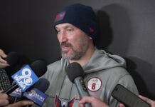 Ovechkin Goalless Streak: Carbery ‘Not Even Close’ to Worried Alex Ovechkin speaking to reporters after a Capitals game during his goalless start to the 2026-27 season