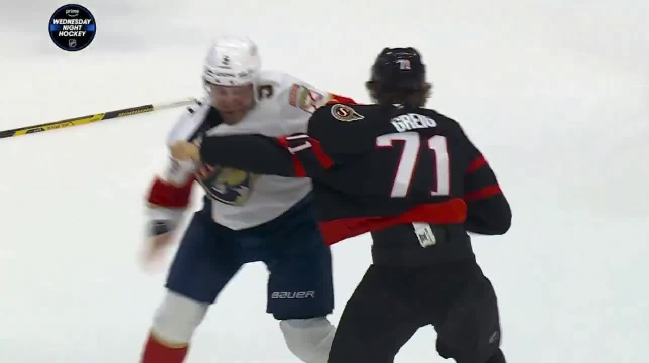 Sam Greig Panthers-Senators Fights: Bennett, Hodgson Drop Gloves - Gino Hard