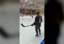 Predators Hometown Remix Jerseys: Navy Preview at Practice Nashville Predators practice in navy helmets and navy pants with gold trim ahead of Hometown Remix jersey reveal