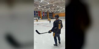 Predators Hometown Remix Jerseys: Navy Preview at Practice Nashville Predators practice in navy helmets and navy pants with gold trim ahead of Hometown Remix jersey reveal