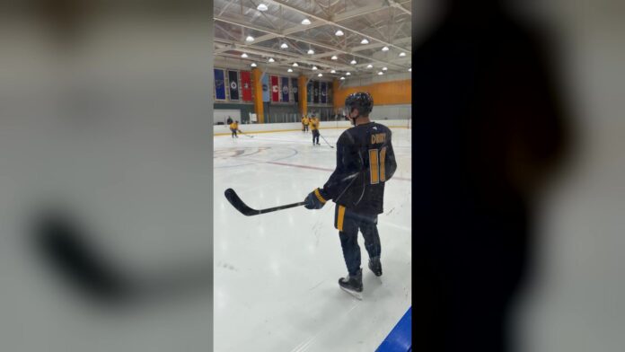Predators Hometown Remix practice preview Nashville Predators practice in navy helmets and navy pants with gold trim ahead of Hometown Remix jersey reveal