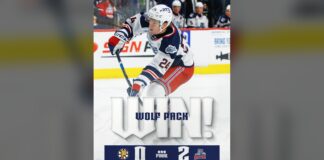 James Reimer Shutout: Oldest AHL Goalie Since 2008 Hartford Wolf Pack win graphic after 2-0 shutout of Providence Bruins with James Reimer in net