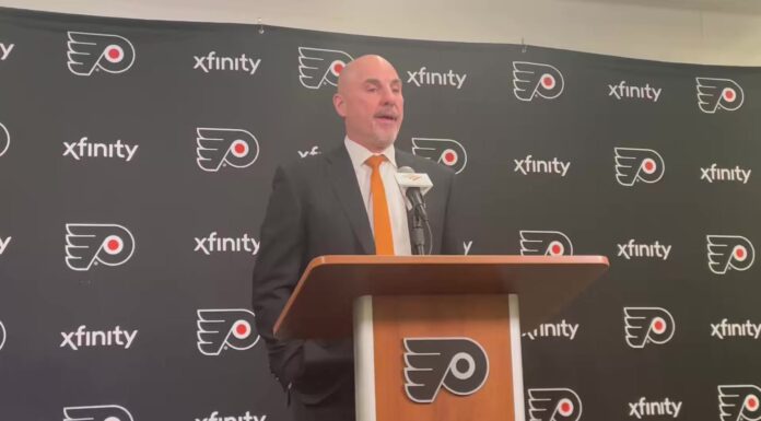Rick Tocchet Rips Flyers: ‘Worst D-Zone I’ve Ever Seen’ Flyers head coach Rick Tocchet speaks at the podium after a 7-0 home opener loss to the Penguins