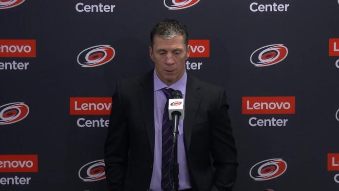 Rod Brind'Amour postgame press conference after Capitals loss Hurricanes head coach Rod Brind'Amour speaks at postgame press conference after 5-2 loss to Capitals at Lenovo Center