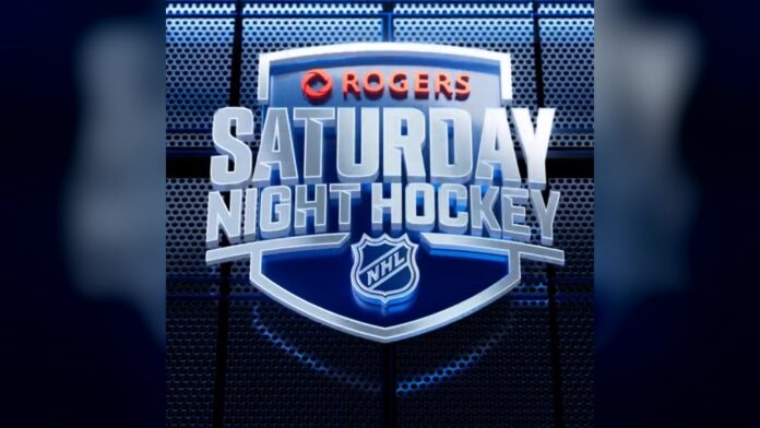 Rogers Saturday Night Hockey logo Rogers Saturday Night Hockey logo on Sportsnet replacing Hockey Night in Canada