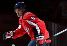 Ryan Leonard Goal: End-to-End Rush Sparks Capitals Over Devils Washington Capitals forward Ryan Leonard in the home red sweater