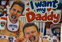 Brady Tkachuk Chants: Every Insult Ottawa Fans Used Ottawa fan sign I want my daddy showing Brady and Matthew Tkachuk as Panthers babies