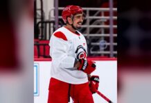 Seth Jarvis Injury Update: Hurricanes Forward Cleared for Contact Seth Jarvis smiles at Hurricanes morning skate in a regular practice jersey after shoulder surgery