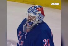 Igor Shesterkin Assist: Points in Back-to-Back Starts Rangers goalie Igor Shesterkin after picking up an assist on an empty-net goal against the Utah Mammoth at Madison Square Garden