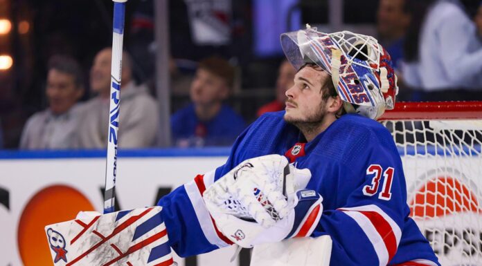 Igor Shesterkin Injury: Rangers Goalie Out for Season Rangers goaltender Igor Shesterkin looks up during a game at Madison Square Garden