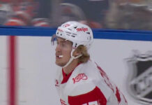 Simon Edvinsson Trade: Unsigned Red Wings D-Man Wants Out Simon Edvinsson Detroit Red Wings defenseman celebrates goal, unsigned RFA prefers trade