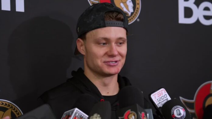 Tim Stutzle skips Tkachuk dinner Tim Stutzle Senators media availability before Brady Tkachuk return