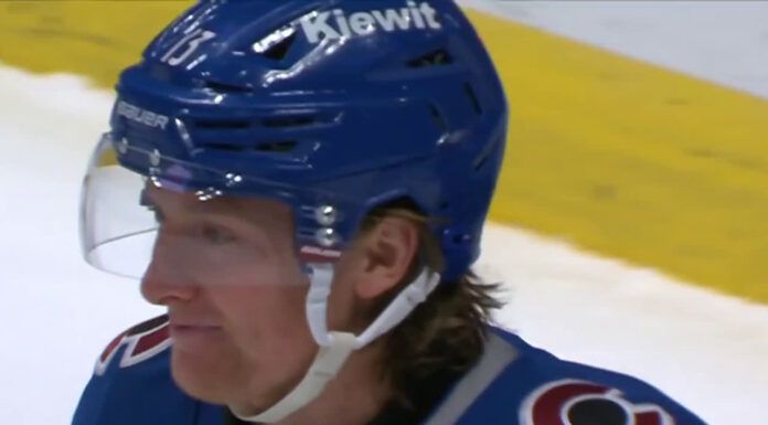 T.J. Hughes First NHL Goal: Undrafted Avs Rookie Scores T.J. Hughes Avalanche rookie first NHL goal celebration vs. Penguins